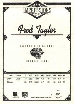2001 Pacific Canvas Impressions - Premiere Date #62 Fred Taylor Back