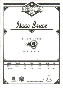 2001 Pacific Canvas Impressions - Premiere Date #112 Isaac Bruce Back