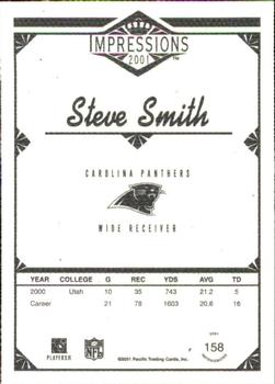 2001 Pacific Canvas Impressions - Premiere Date #158 Steve Smith Back