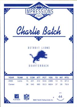 2001 Pacific Canvas Impressions - Retail #44 Charlie Batch Back
