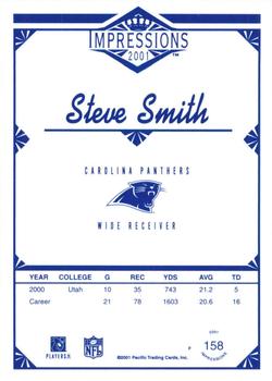 2001 Pacific Canvas Impressions - Retail #158 Steve Smith Back