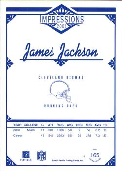 2001 Pacific Canvas Impressions - Retail #165 James Jackson Back