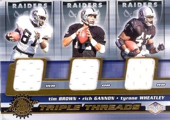 2001 Pacific Canvas Impressions - Triple Threads #30 Tim Brown / Rich Gannon / Tyrone Wheatley Front
