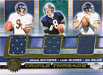 2001 Pacific Canvas Impressions - Triple Threads #8 Shane Matthews / Cade McNown / Jim Miller Front