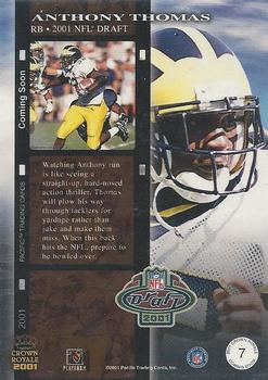 2001 Pacific Crown Royale - Coming Soon #7 Anthony Thomas Back