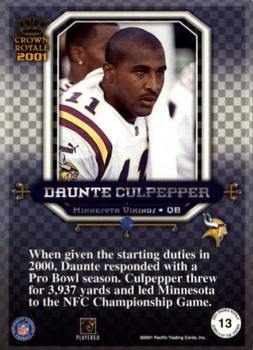 2001 Pacific Crown Royale - Jewels of the Crown #13 Daunte Culpepper Back