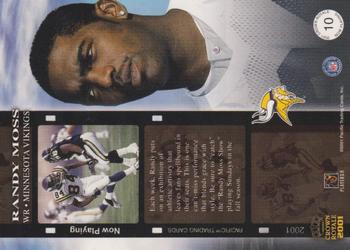 2001 Pacific Crown Royale - Now Playing #10 Randy Moss Back