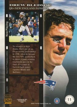 2001 Pacific Crown Royale - Now Playing #11 Drew Bledsoe Back