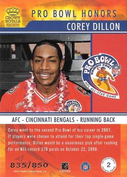 2001 Pacific Crown Royale - Pro Bowl Honors #2 Corey Dillon Back