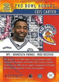 2001 Pacific Crown Royale - Pro Bowl Honors #10 Cris Carter Back