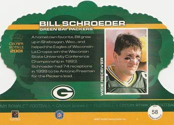 2001 Pacific Crown Royale - Retail #58 Bill Schroeder Back