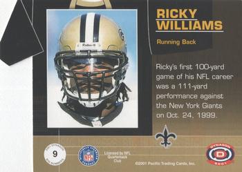 2001 Pacific Dynagon - Big Numbers #9 Ricky Williams Back