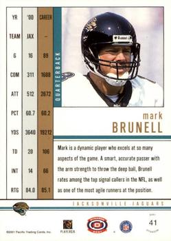 2001 Pacific Dynagon - Premiere Date #41 Mark Brunell Back