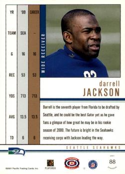 2001 Pacific Dynagon - Premiere Date #88 Darrell Jackson Back