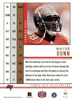 2001 Pacific Dynagon - Premiere Date #90 Warrick Dunn Back