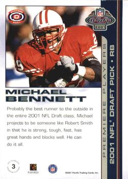 2001 Pacific Dynagon - Premiere Players #3 Michael Bennett Back
