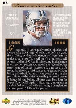 1996 Collector's Choice #53 Troy Aikman Back