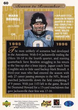 1996 Collector's Choice #60 Mark Brunell Back