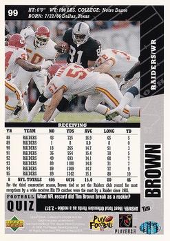 1996 Collector's Choice #99 Tim Brown Back