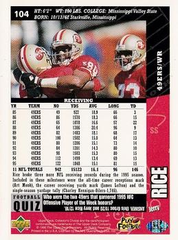 1996 Collector's Choice #104 Jerry Rice Back