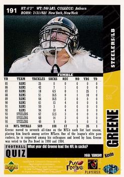 1996 Collector's Choice #191 Kevin Greene Back
