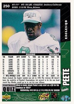 1996 Collector's Choice #250 Rodney Peete Back