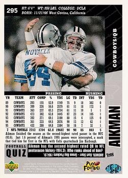 1996 Collector's Choice #295 Troy Aikman Back