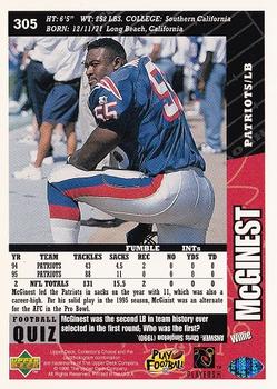 1996 Collector's Choice #305 Willie McGinest Back