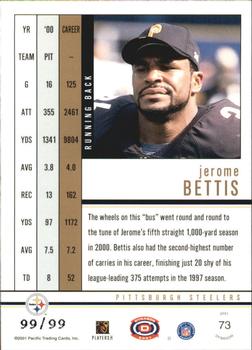 2001 Pacific Dynagon - Red #73 Jerome Bettis Back