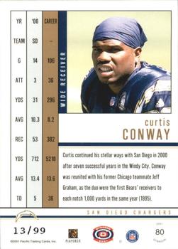 2001 Pacific Dynagon - Red #80 Curtis Conway Back