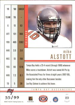 2001 Pacific Dynagon - Red #89 Mike Alstott Back