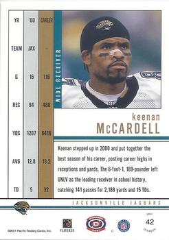 2001 Pacific Dynagon - Retail #42 Keenan McCardell Back