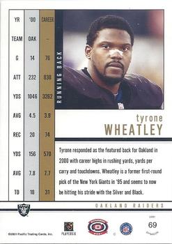 2001 Pacific Dynagon - Retail #69 Tyrone Wheatley Back