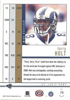 2001 Pacific Dynagon - Retail #78 Torry Holt Back