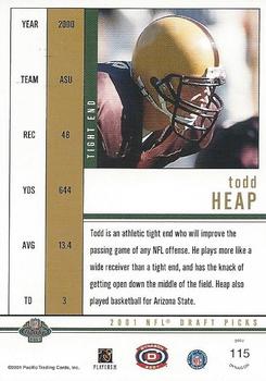 2001 Pacific Dynagon - Retail #115 Todd Heap Back