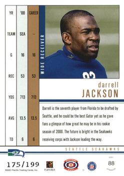2001 Pacific Dynagon - Retail Silver #88 Darrell Jackson Back