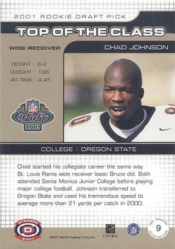 2001 Pacific Dynagon - Top of the Class #9 Chad Johnson Back