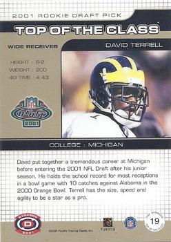 2001 Pacific Dynagon #19 David Terrell Back