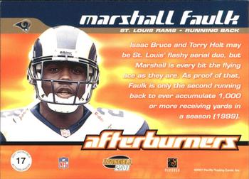 2001 Pacific Invincible - Afterburners #17 Marshall Faulk Back