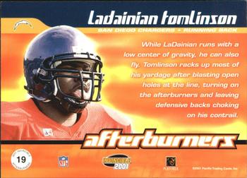 2001 Pacific Invincible - Afterburners #19 LaDainian Tomlinson Back