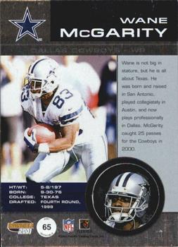 2001 Pacific Invincible - Blue #65 Wane McGarity Back
