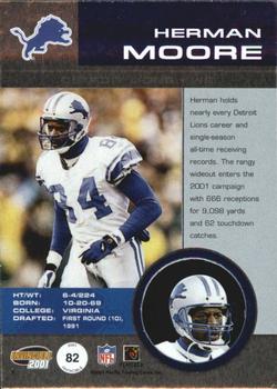 2001 Pacific Invincible - Blue #82 Herman Moore Back