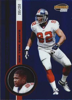 2001 Pacific Invincible - Blue #162 Michael Strahan Front