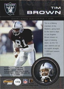 2001 Pacific Invincible - Blue #172 Tim Brown Back