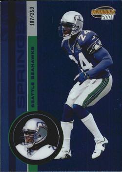 2001 Pacific Invincible - Blue #227 Shawn Springs Front