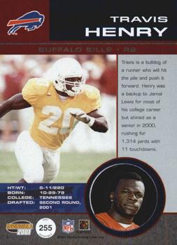 2001 Pacific Invincible - Blue #255 Travis Henry Back