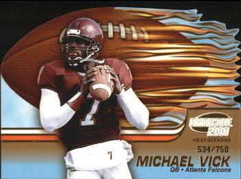 2001 Pacific Invincible - Heat Seekers #2 Michael Vick Front