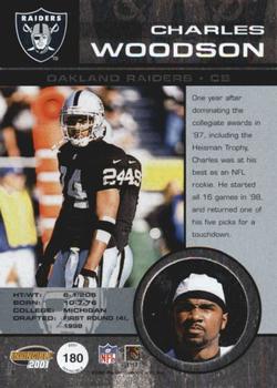 2001 Pacific Invincible - Premiere Date #180 Charles Woodson Back