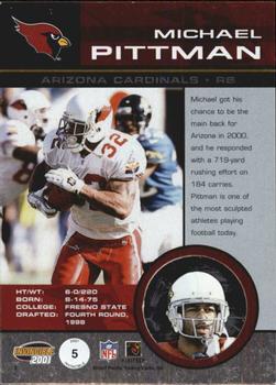 2001 Pacific Invincible - Red #5 Michael Pittman Back
