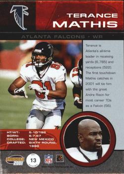 2001 Pacific Invincible - Red #13 Terance Mathis Back